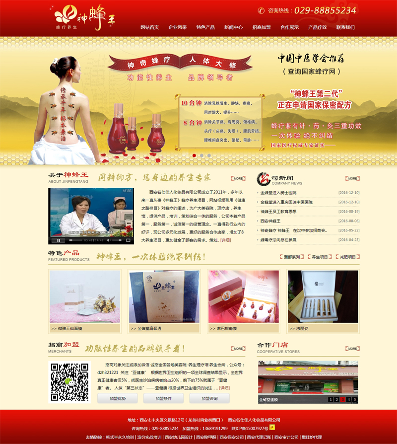 西安企业网站建设-蜂疗养生【神蜂王】